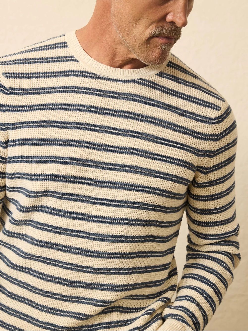 Faherty Sunwashed Crewneck Cotton Sweater Booth Island Stripe NWT XXL 2XL